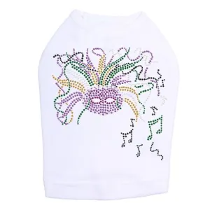 Fancy Mardi Gras Mask Tank in White