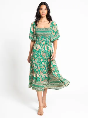 Flying Tomato Puff-Sleeve Woven Midi Dress - Brands We Love