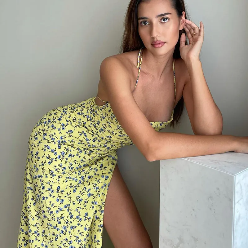 Flytonn-Christmas Outfits New Year's Eve Dress Night Out Club Dresses cute winter outfits Nidya Floral Backless Midi Dress