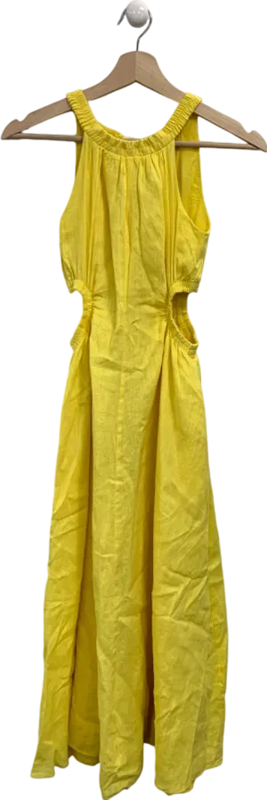 Forever New Yellow Cutout Midi Dress UK 4