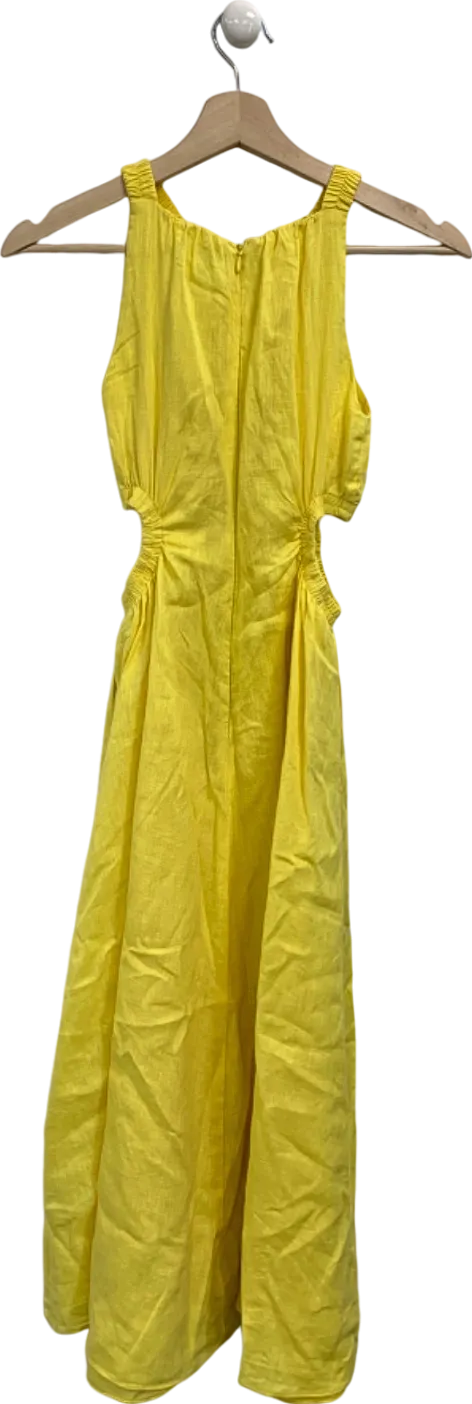 Forever New Yellow Cutout Midi Dress UK 4