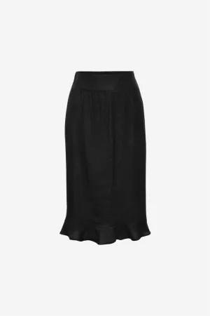 Franca Linen Skirt Black