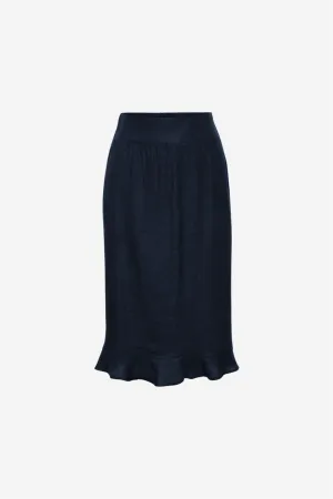 Franca Linen Skirt Navy