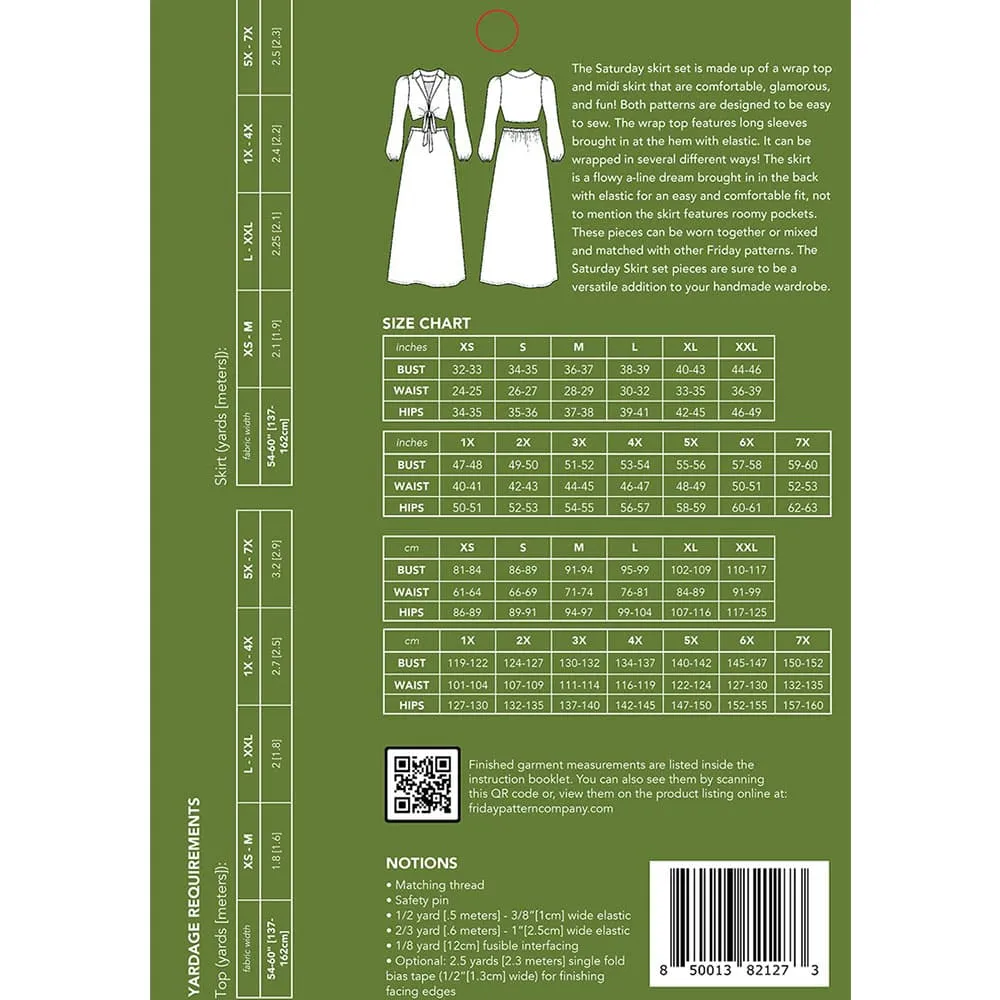 Friday Pattern Company - Saturday Skirt Set Pattern