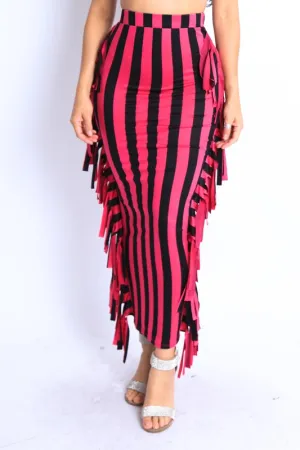 Fringe Maxi Skirt