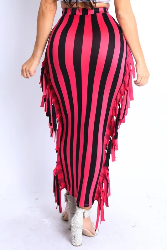 Fringe Maxi Skirt
