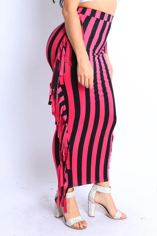 Fringe Maxi Skirt