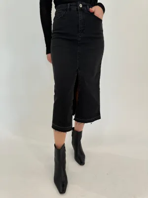 Geneva Jean Skirt With Front Slit