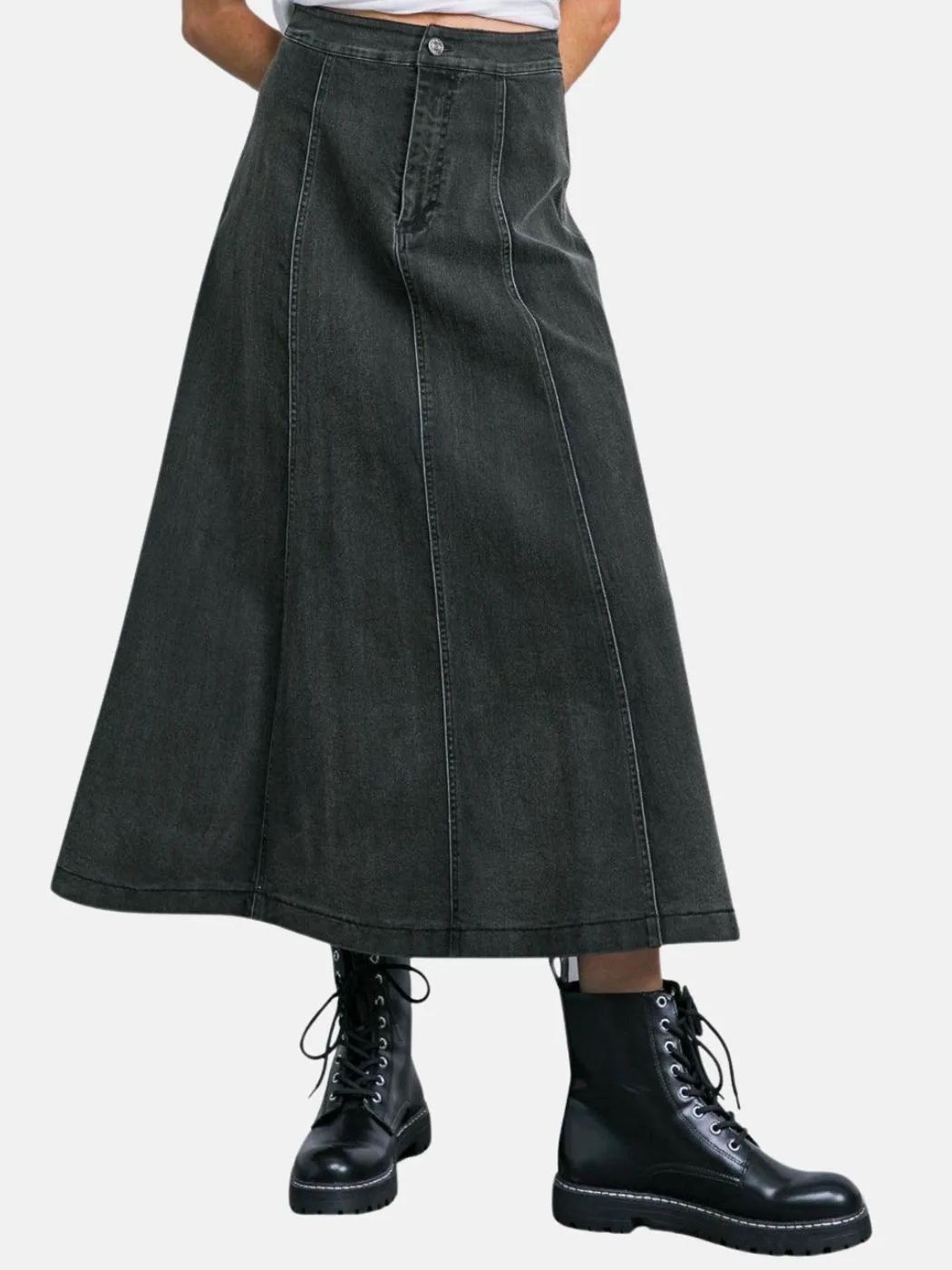 Going with the Season Denim Skirt