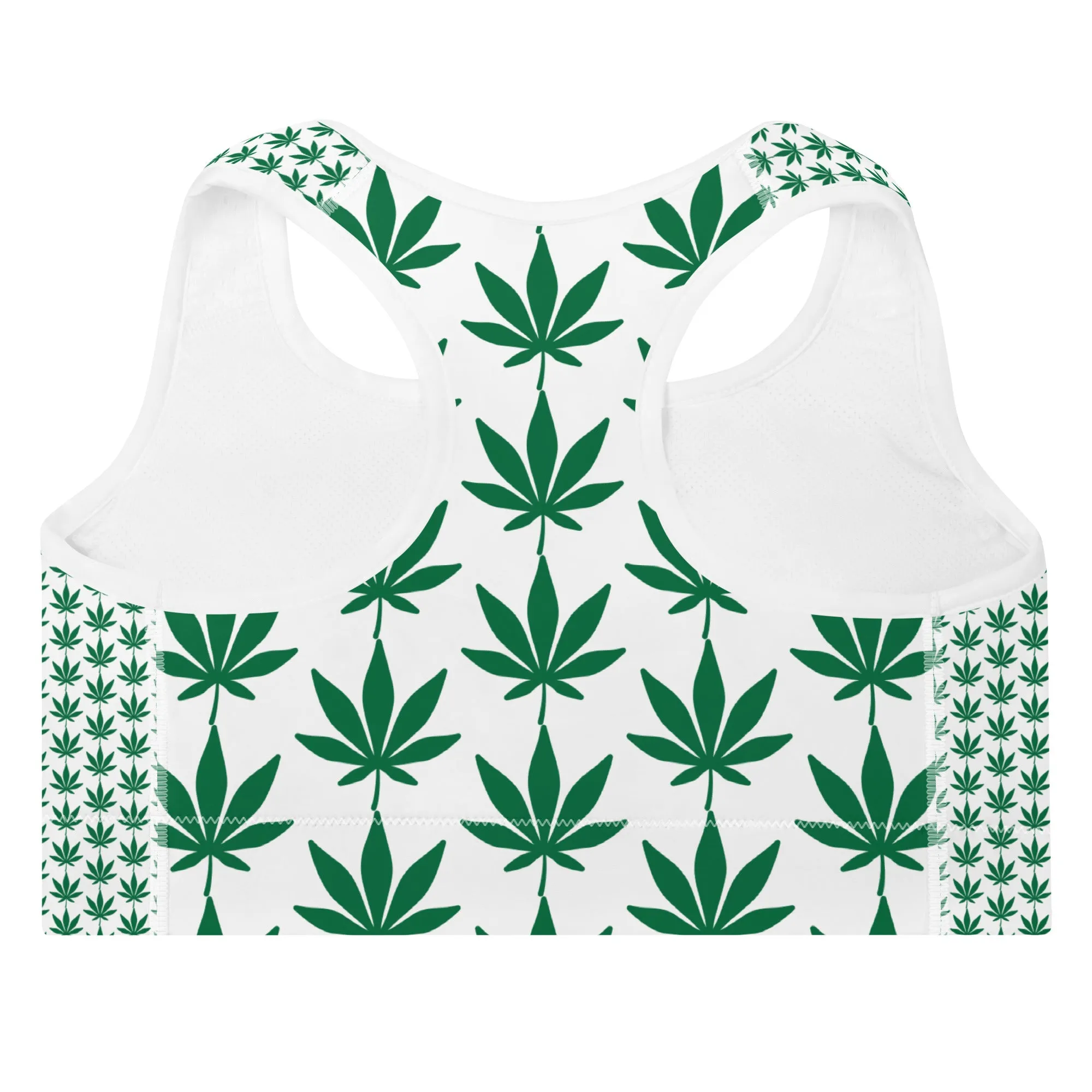Green Leaf Padded Sports Bra