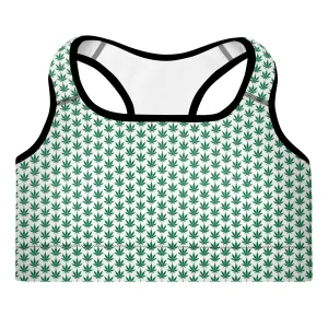 Green Leaf Padded Sports Bra
