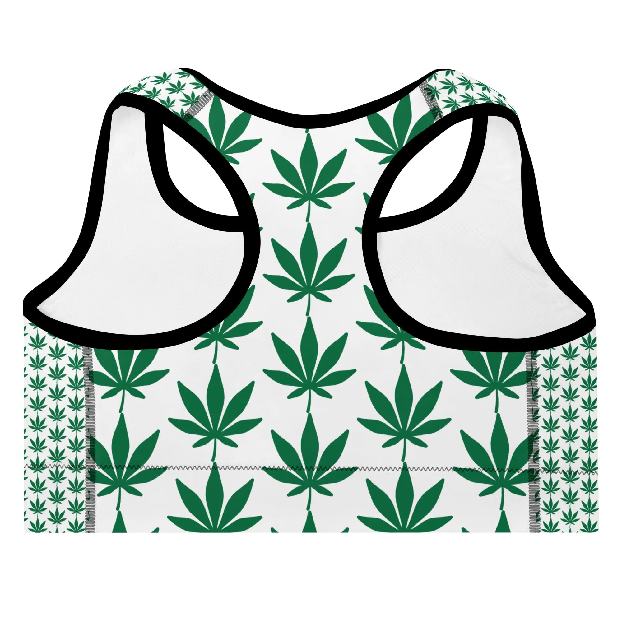 Green Leaf Padded Sports Bra