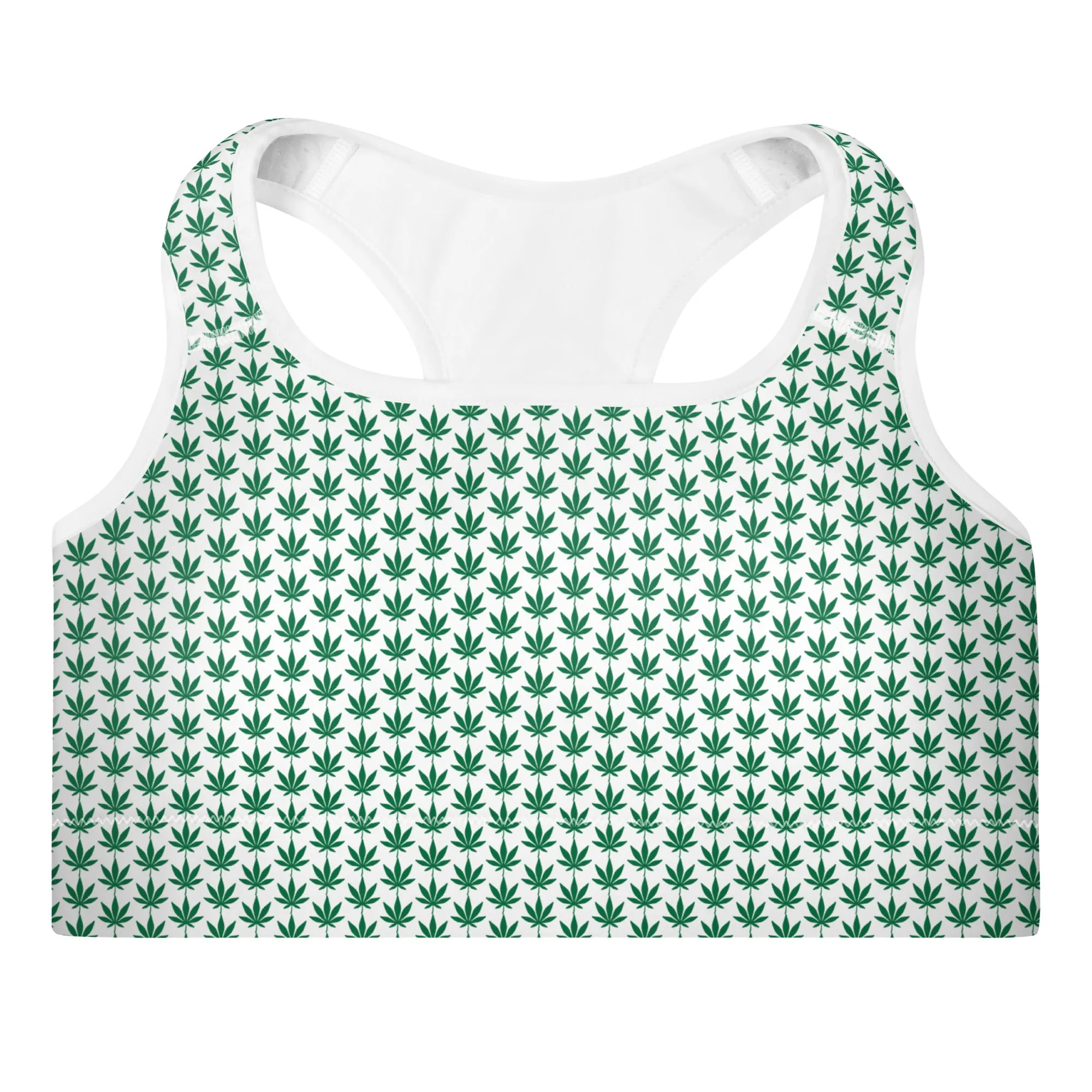 Green Leaf Padded Sports Bra