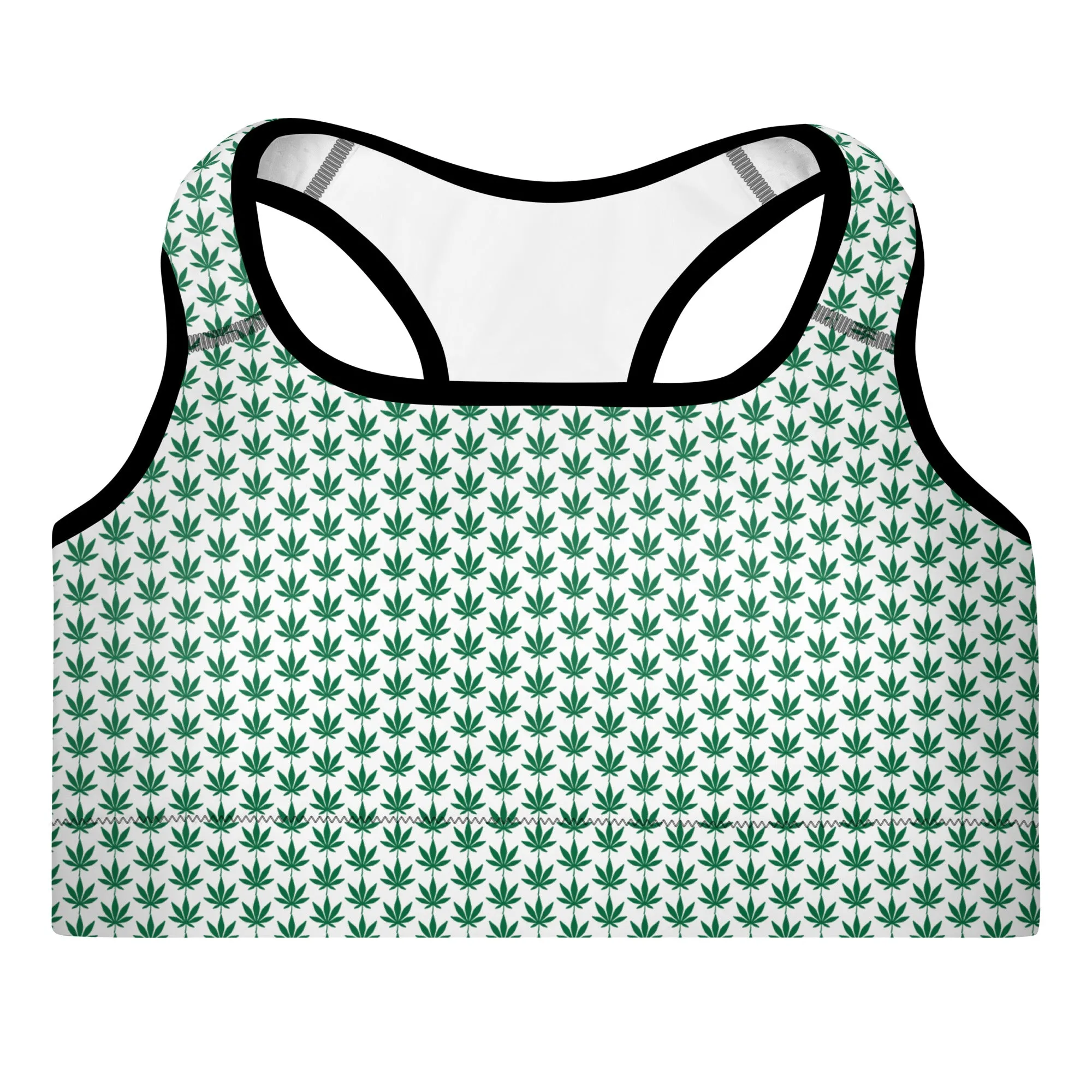 Green Leaf Padded Sports Bra