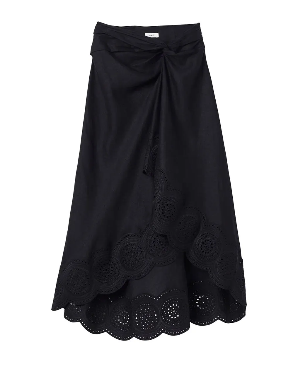 Heather Linen Eyelet Skirt