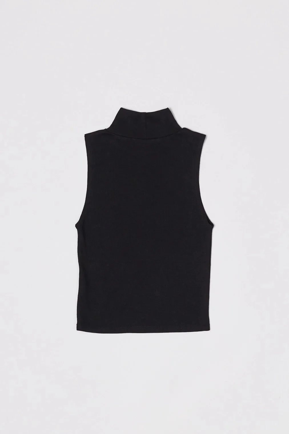 Jadyn Turtleneck Sleeveless Top - Black
