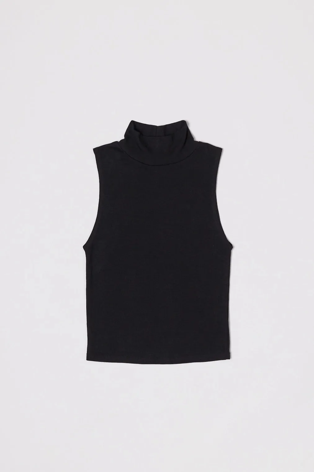 Jadyn Turtleneck Sleeveless Top - Black