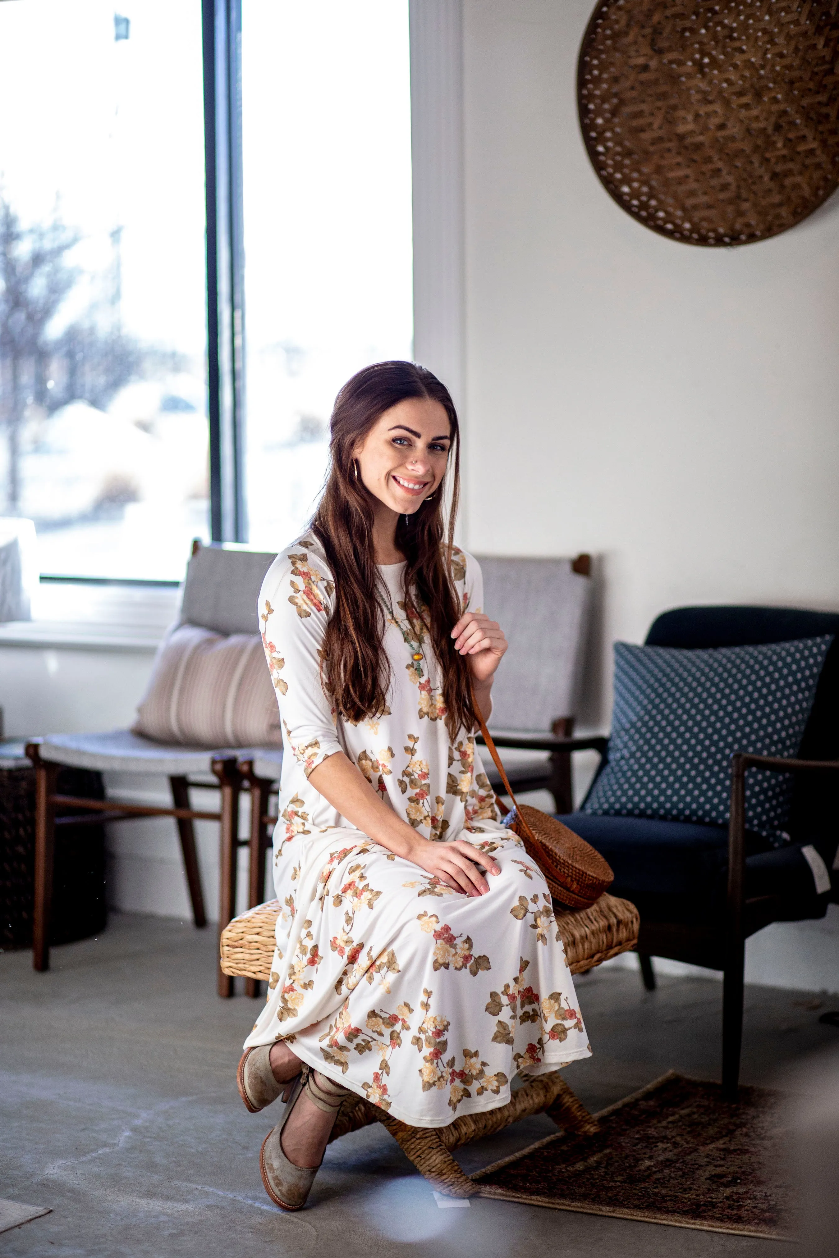 Jessi Dress White Prairie Floral