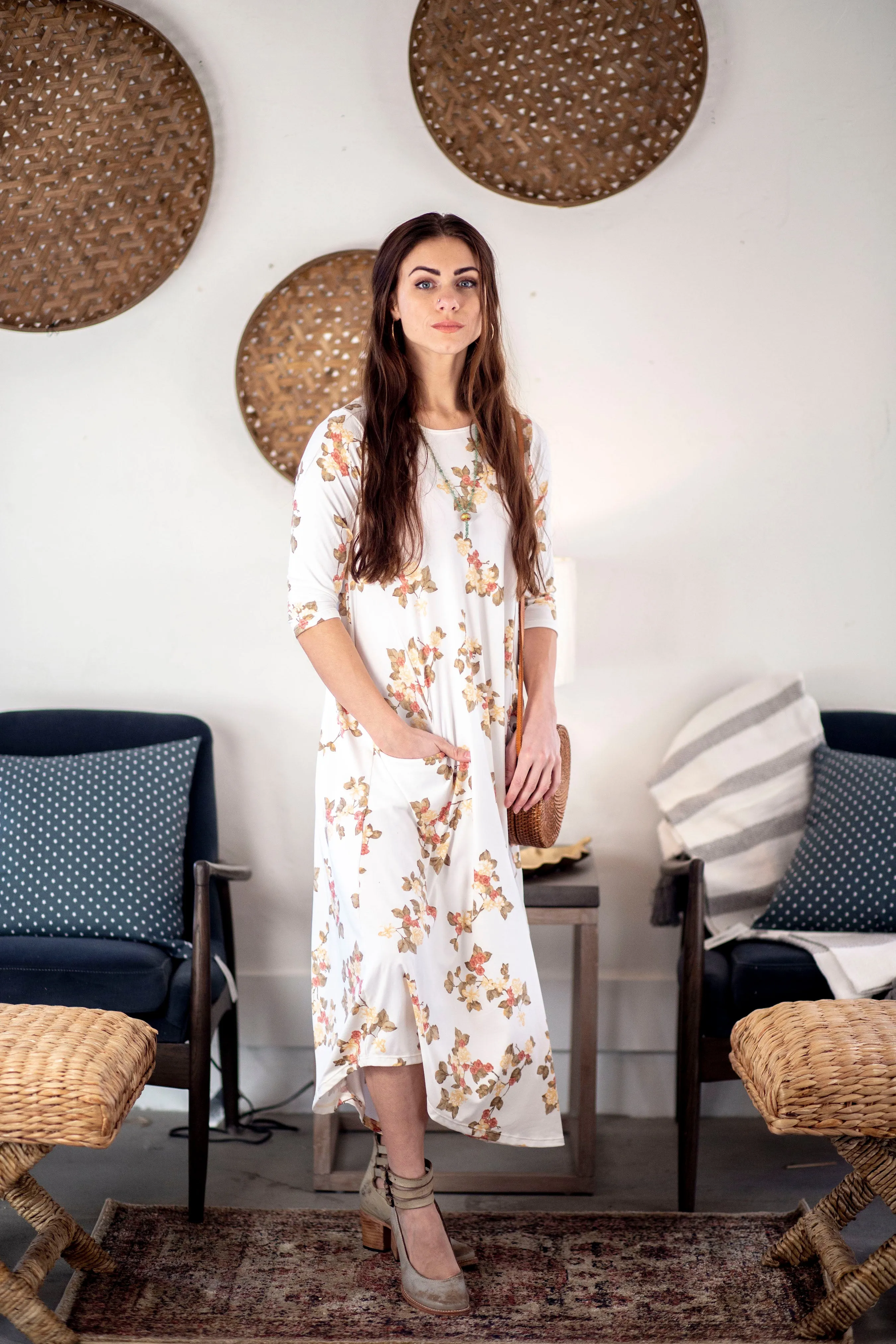 Jessi Dress White Prairie Floral