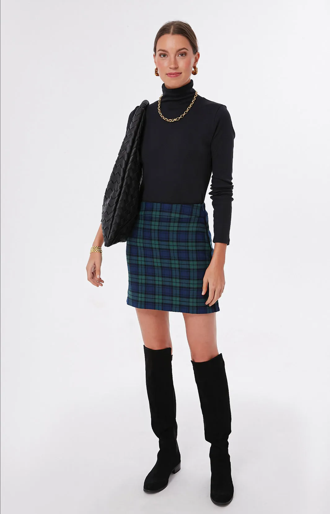 Jet Black Simple Turtleneck Shirt