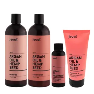 Jeval Infusions Argan Oil & Hemp Seed Frizz Fighters Quad Bundle