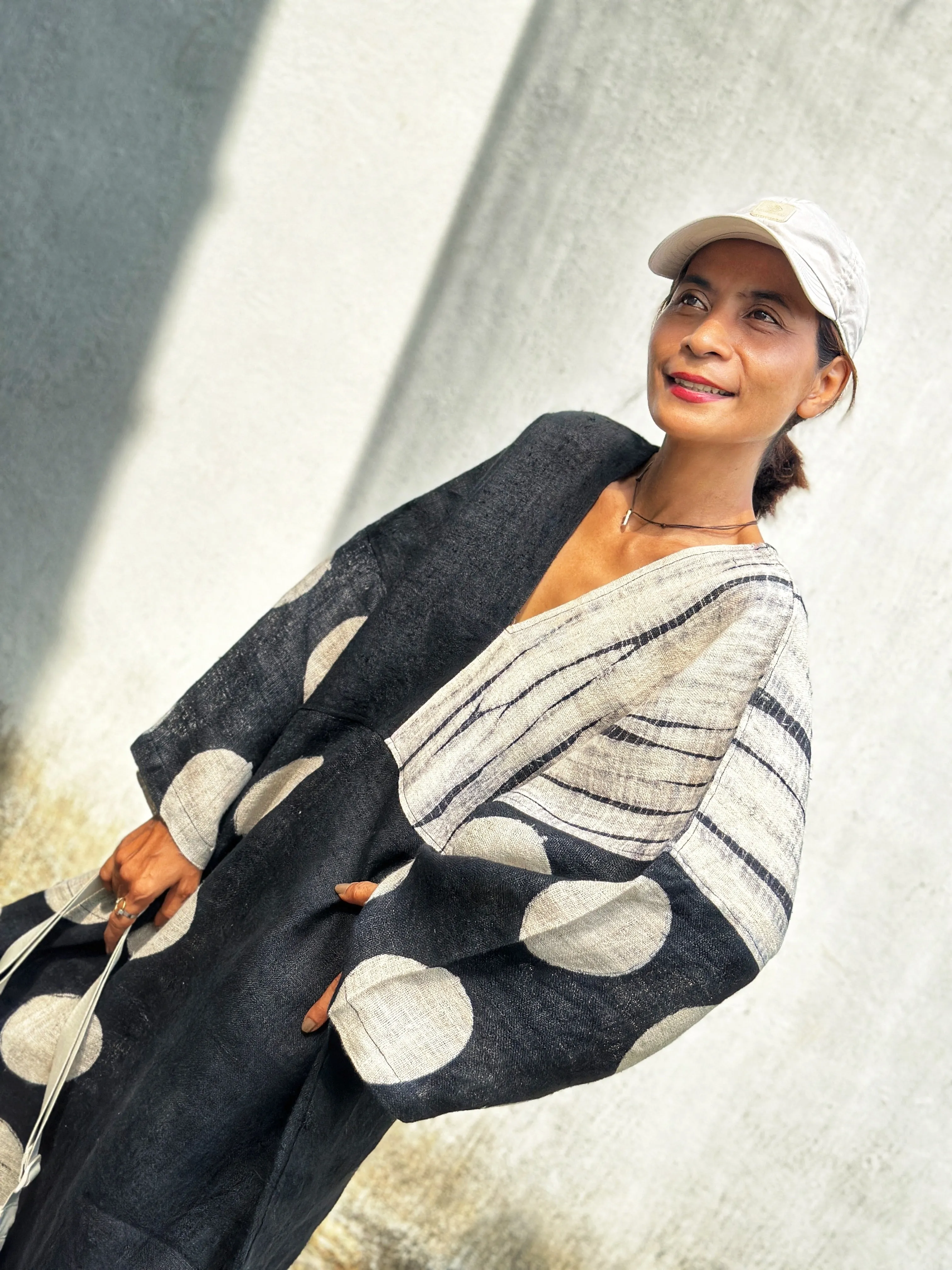 Kaftan dress (shibori and dot)