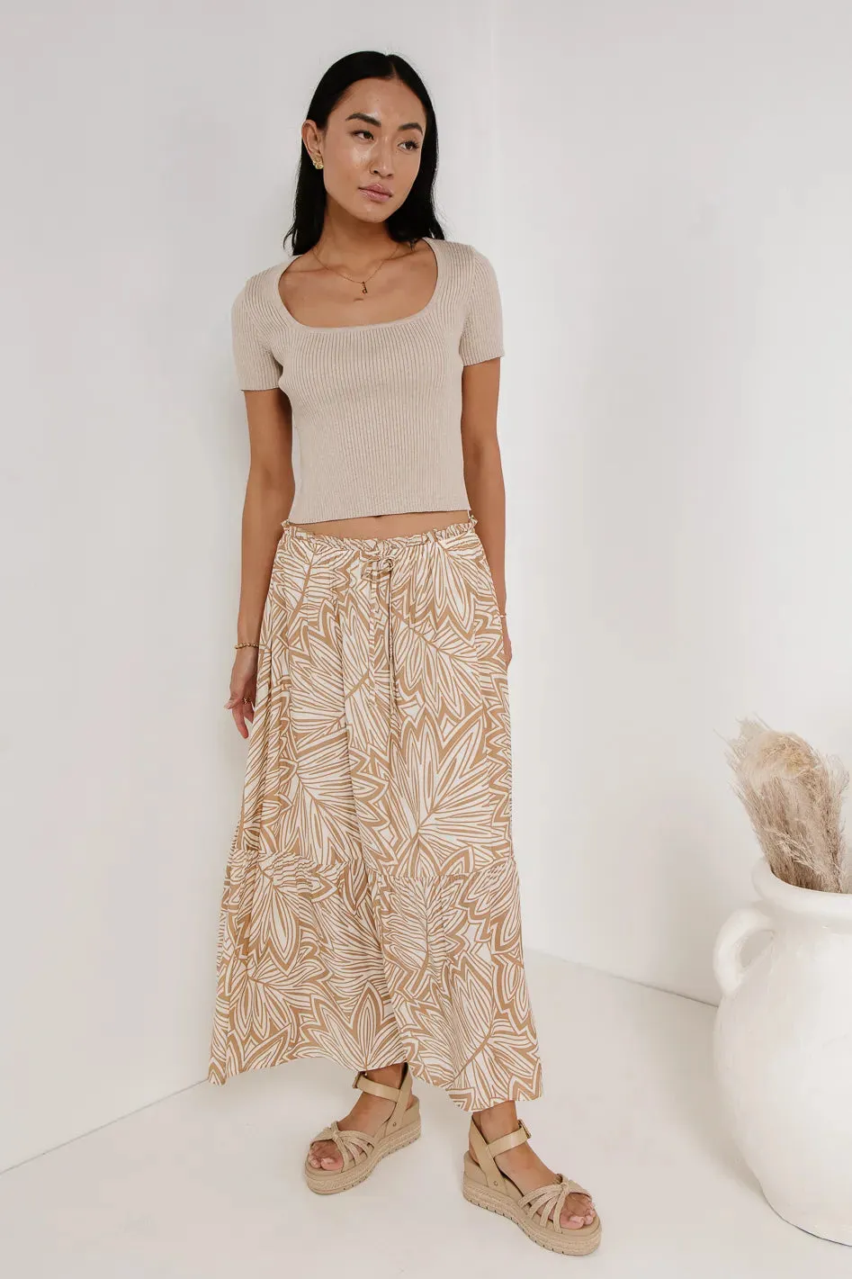 Kai Printed Skirt in Khaki