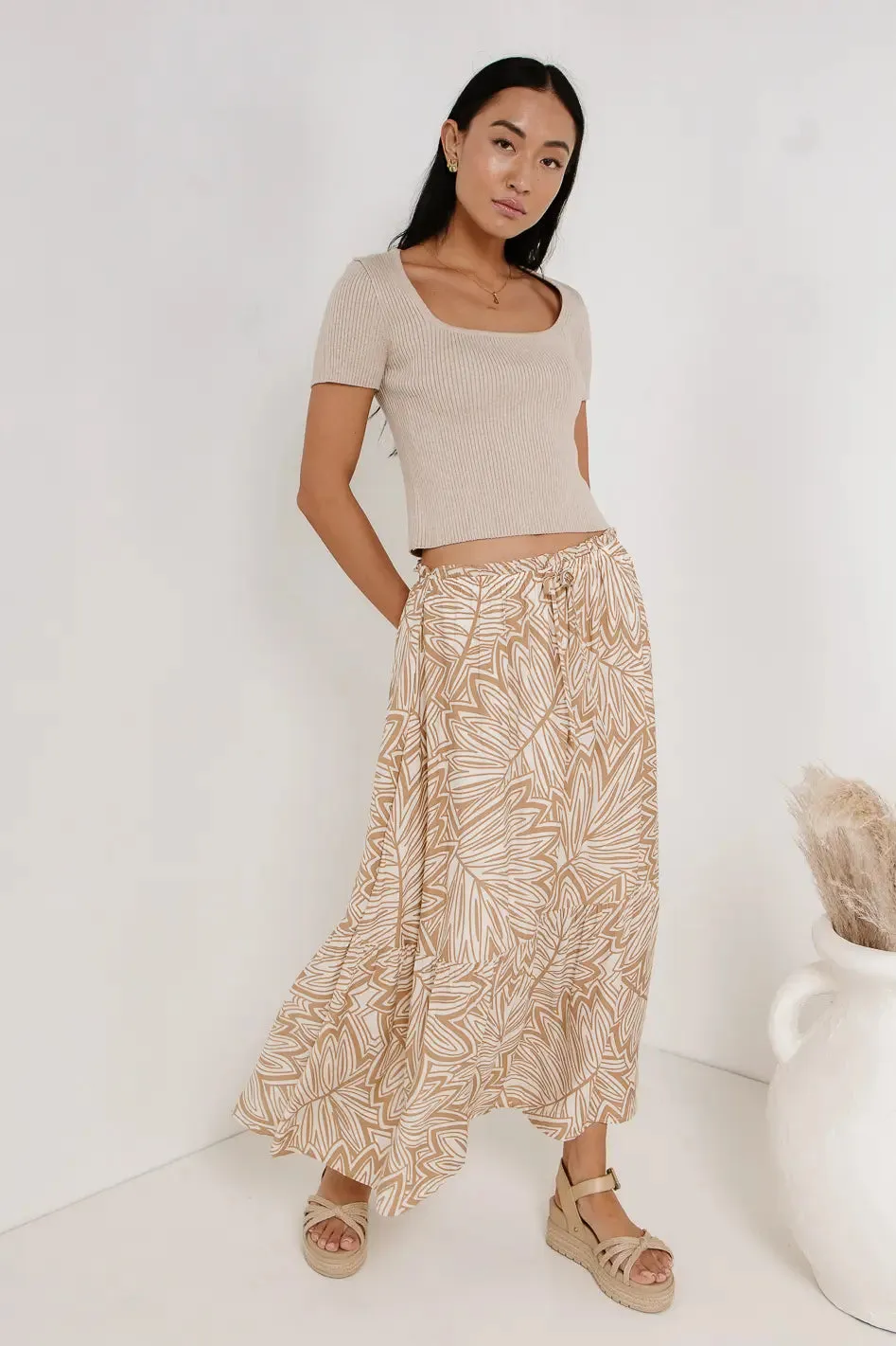 Kai Printed Skirt in Khaki