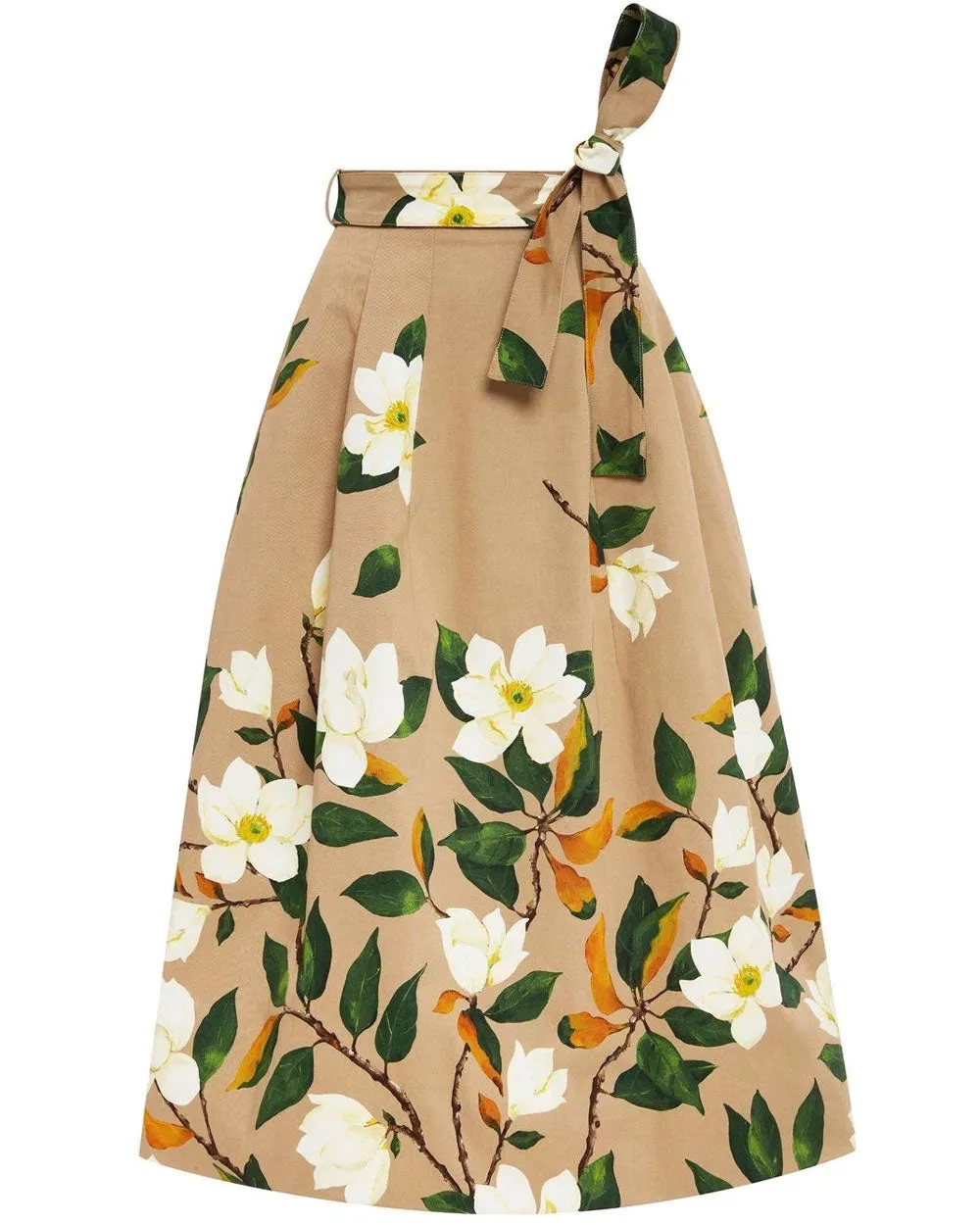 Khaki Floral Magnolia Degrade Skirt