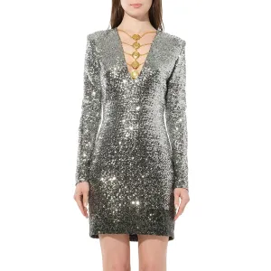 Knit Dress Const in Silver