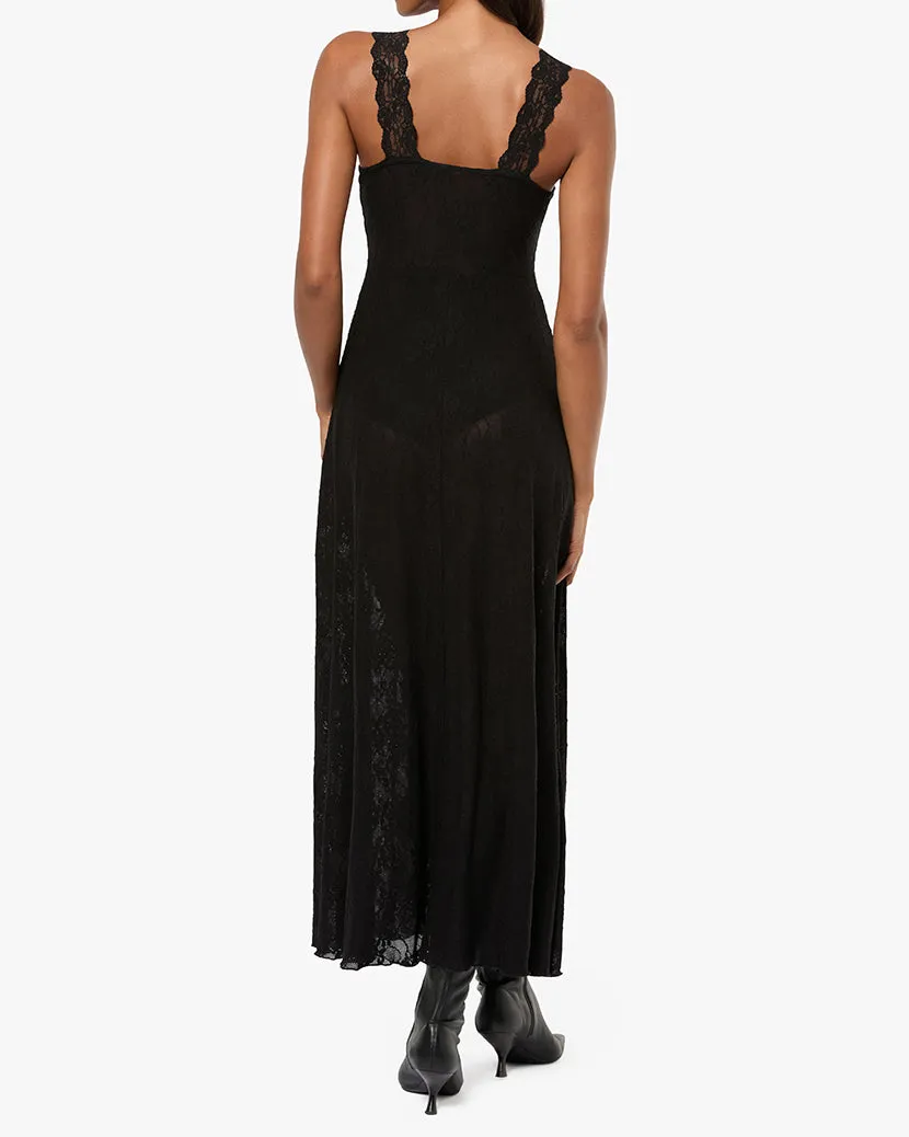 Lace Tie Front Midi Dress