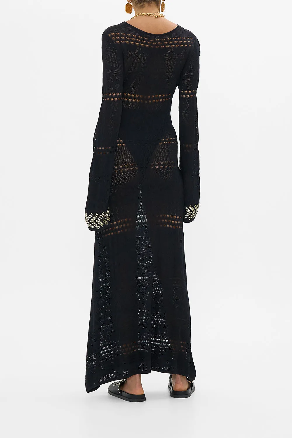 LACE UP KNIT DRESS CAT WORSHIP