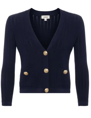 L'Agence Irvin Pointelle Cropped Cardigan