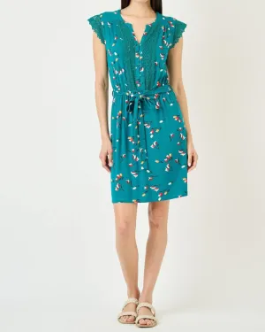 Lailah Floral Knit Dress in Slate Teal | Slate Teal