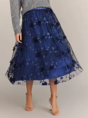 Lena 3D Floral Embellished Mesh Skirt - Brands We Love
