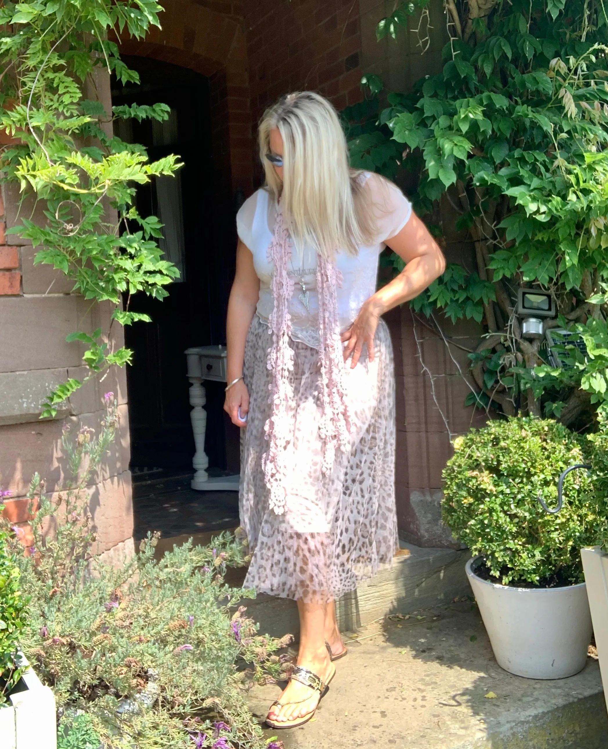 Leonardo Leopard Print Tulle Skirt One Size