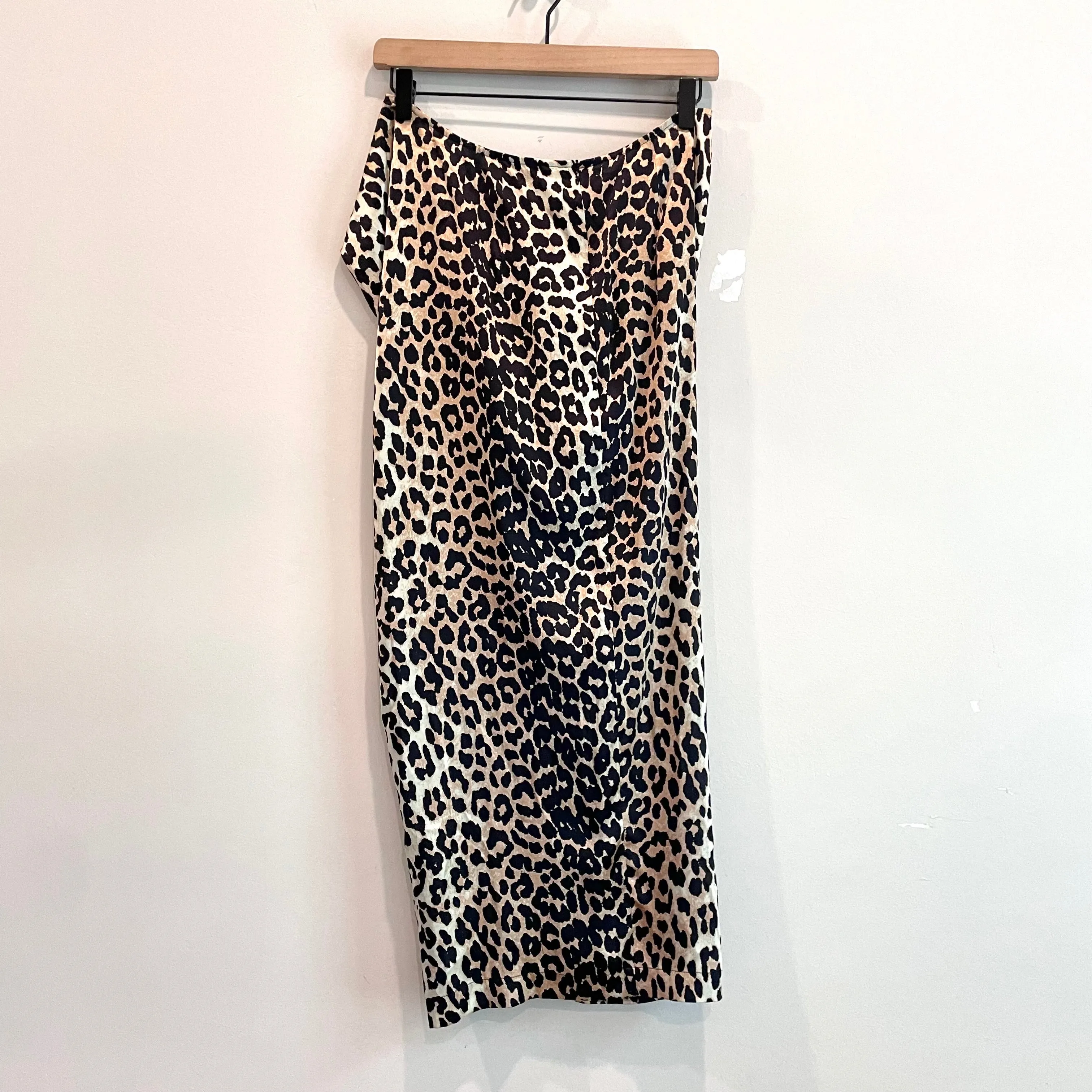 Leopard Silk Bow Tie Midi Skirt
