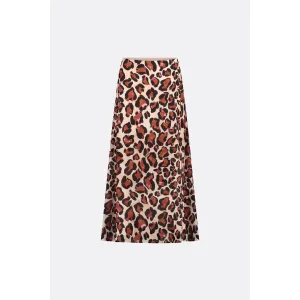 Lila Midi Leopard Queen Skirt Leopard Black