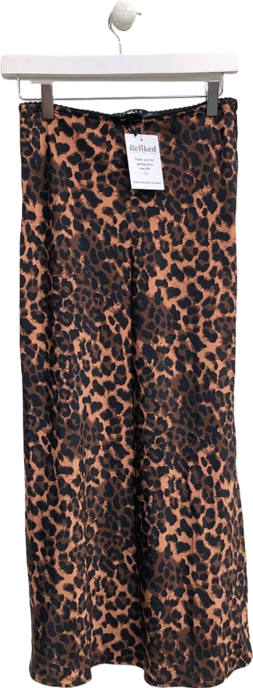 Lioness Leopard Print Midi Skirt UK XS