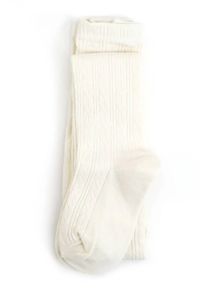 Little Stocking Co Cable Knit Tights - Ivory