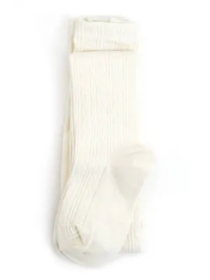 Little Stocking Co Cable Knit Tights - Ivory