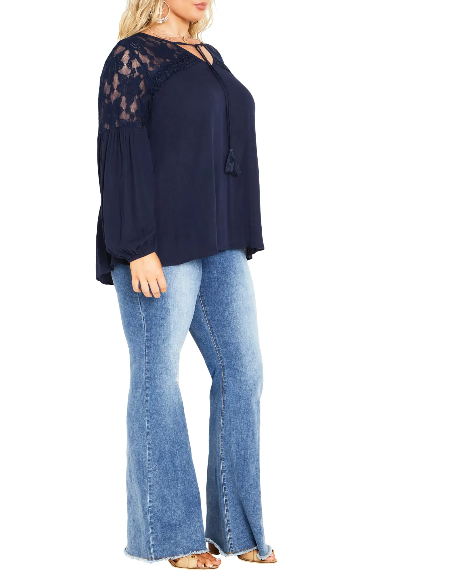 Marcia Lace Top | Navy