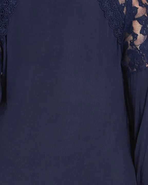 Marcia Lace Top | Navy
