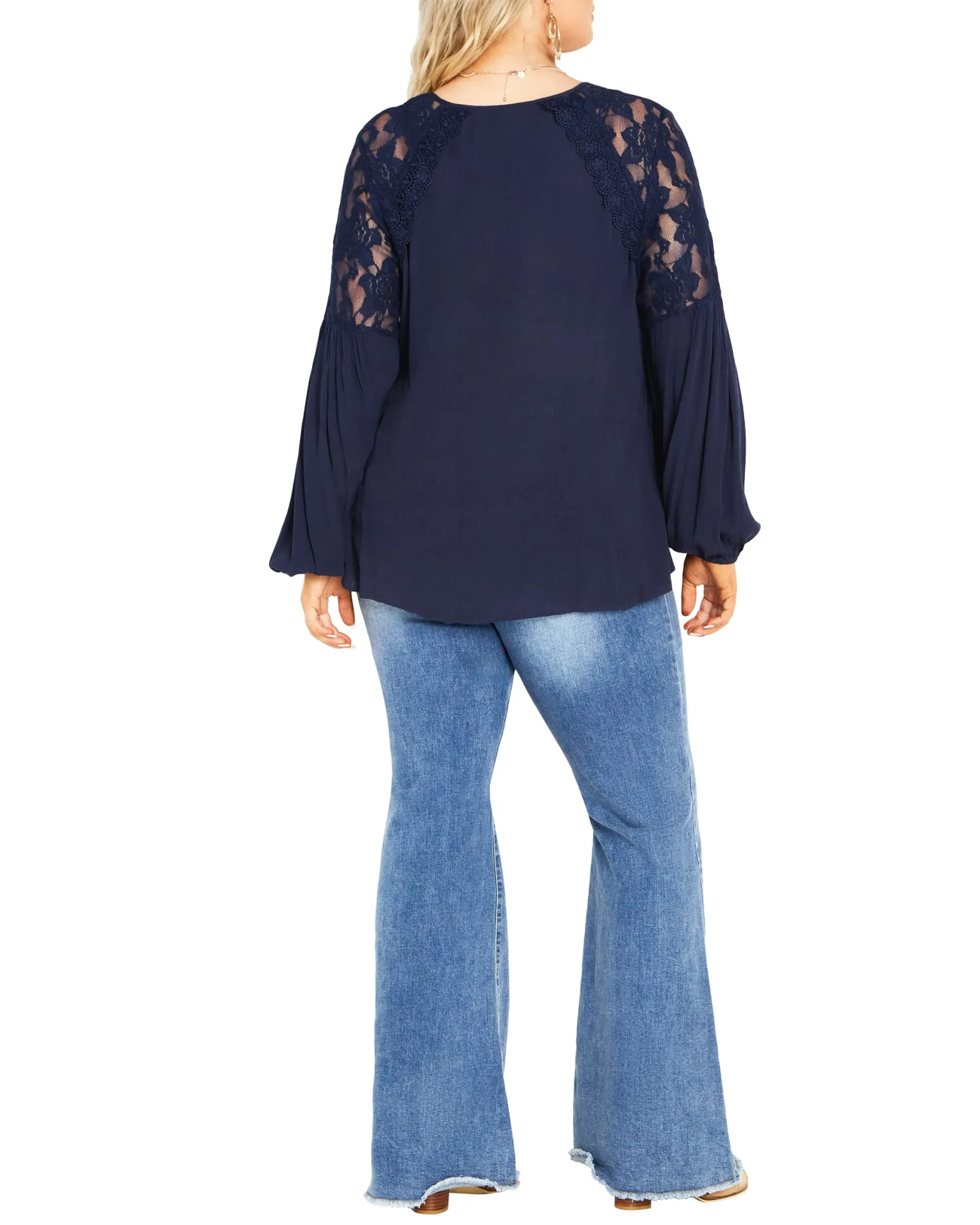 Marcia Lace Top | Navy