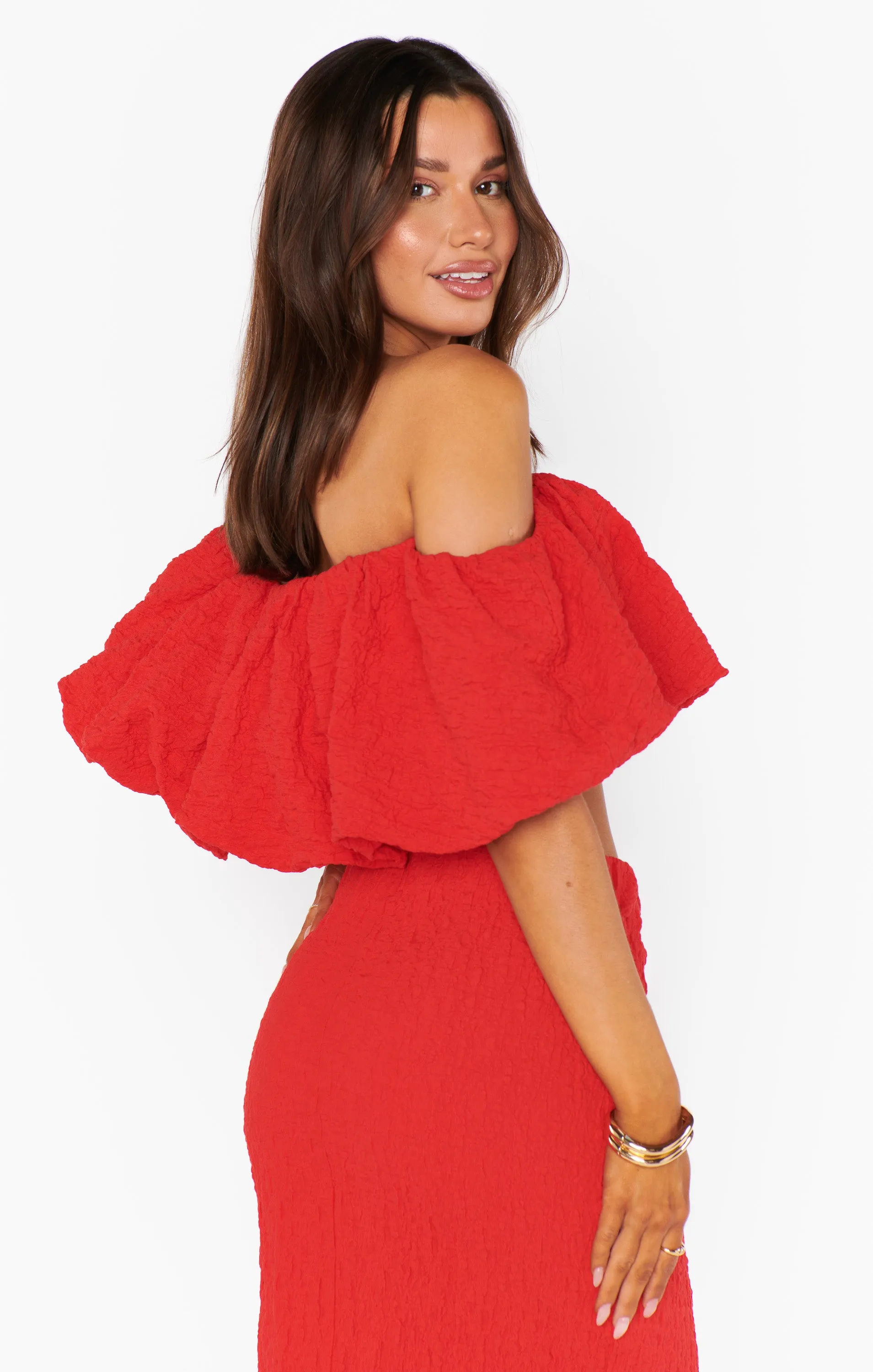 Maria Top ~ Red Scrunch