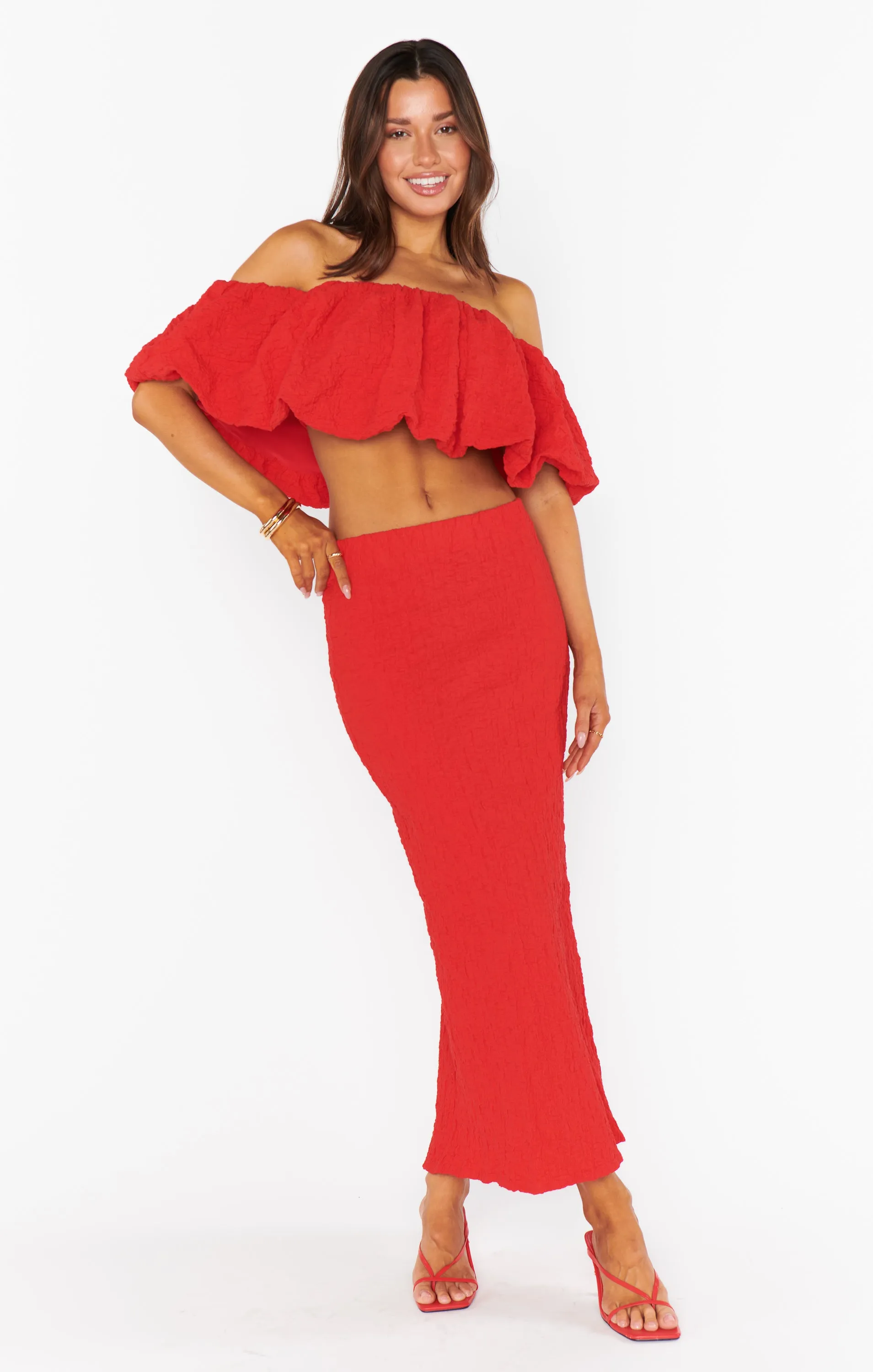 Maria Top ~ Red Scrunch