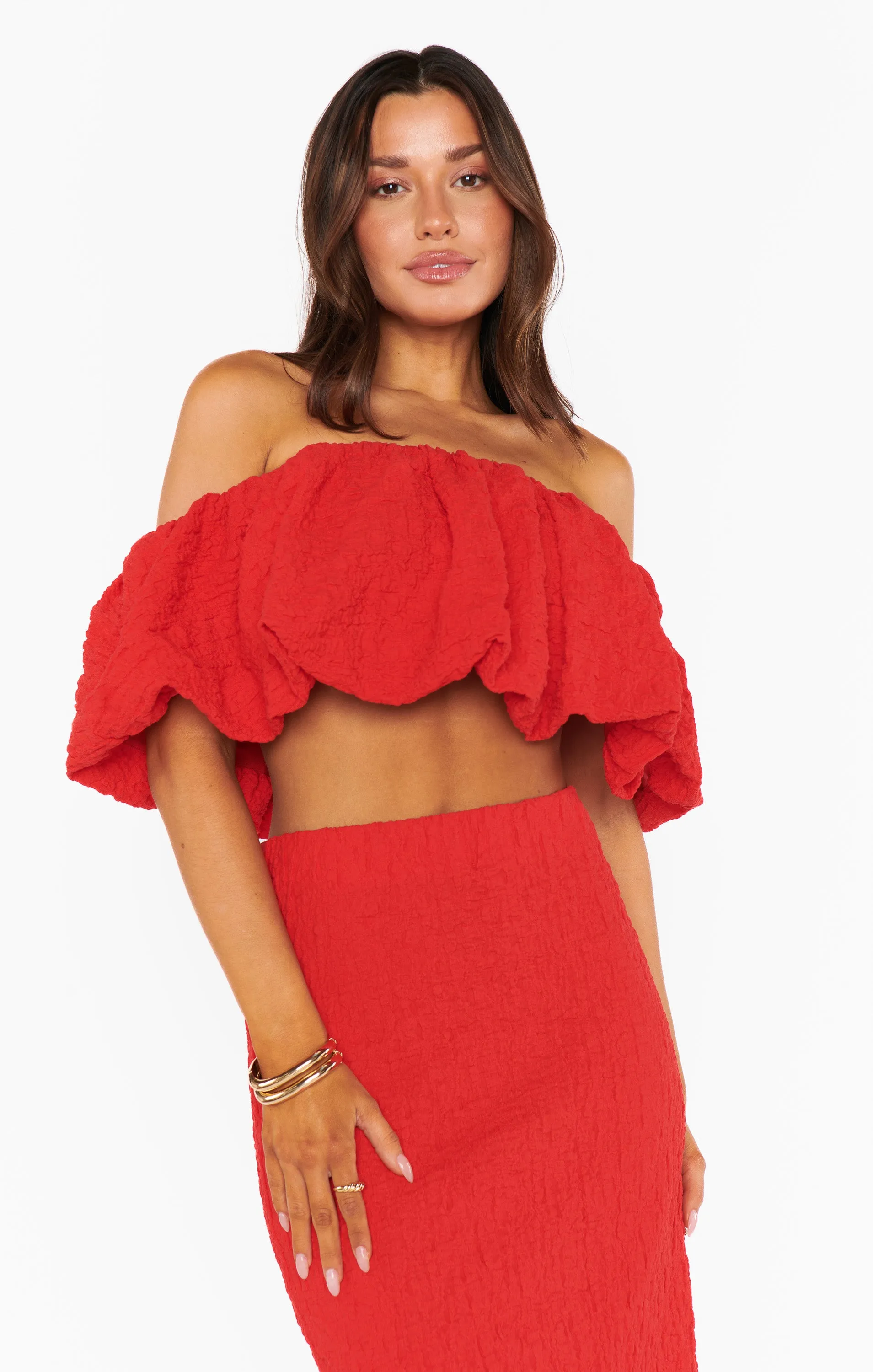 Maria Top ~ Red Scrunch
