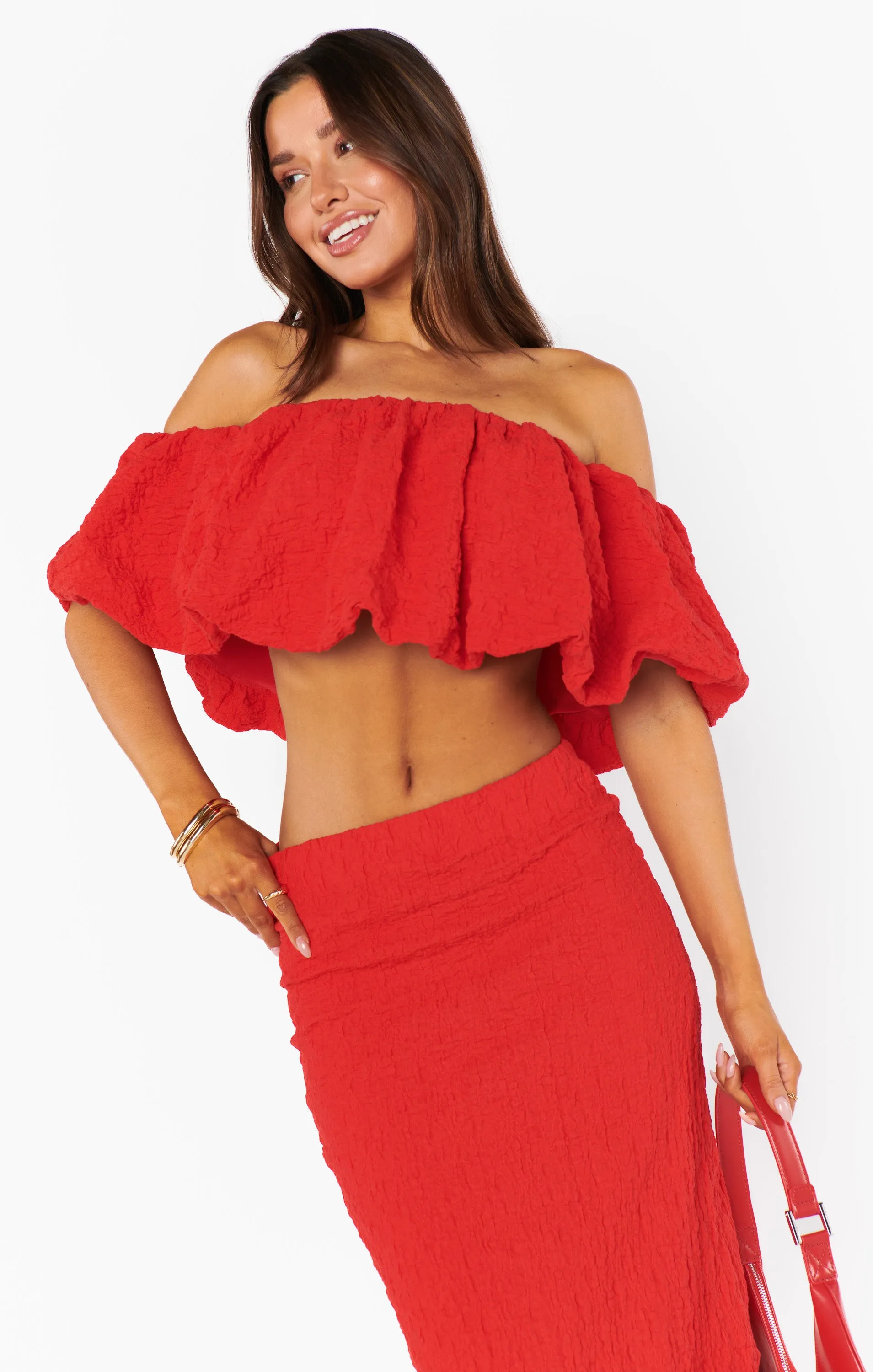 Maria Top ~ Red Scrunch