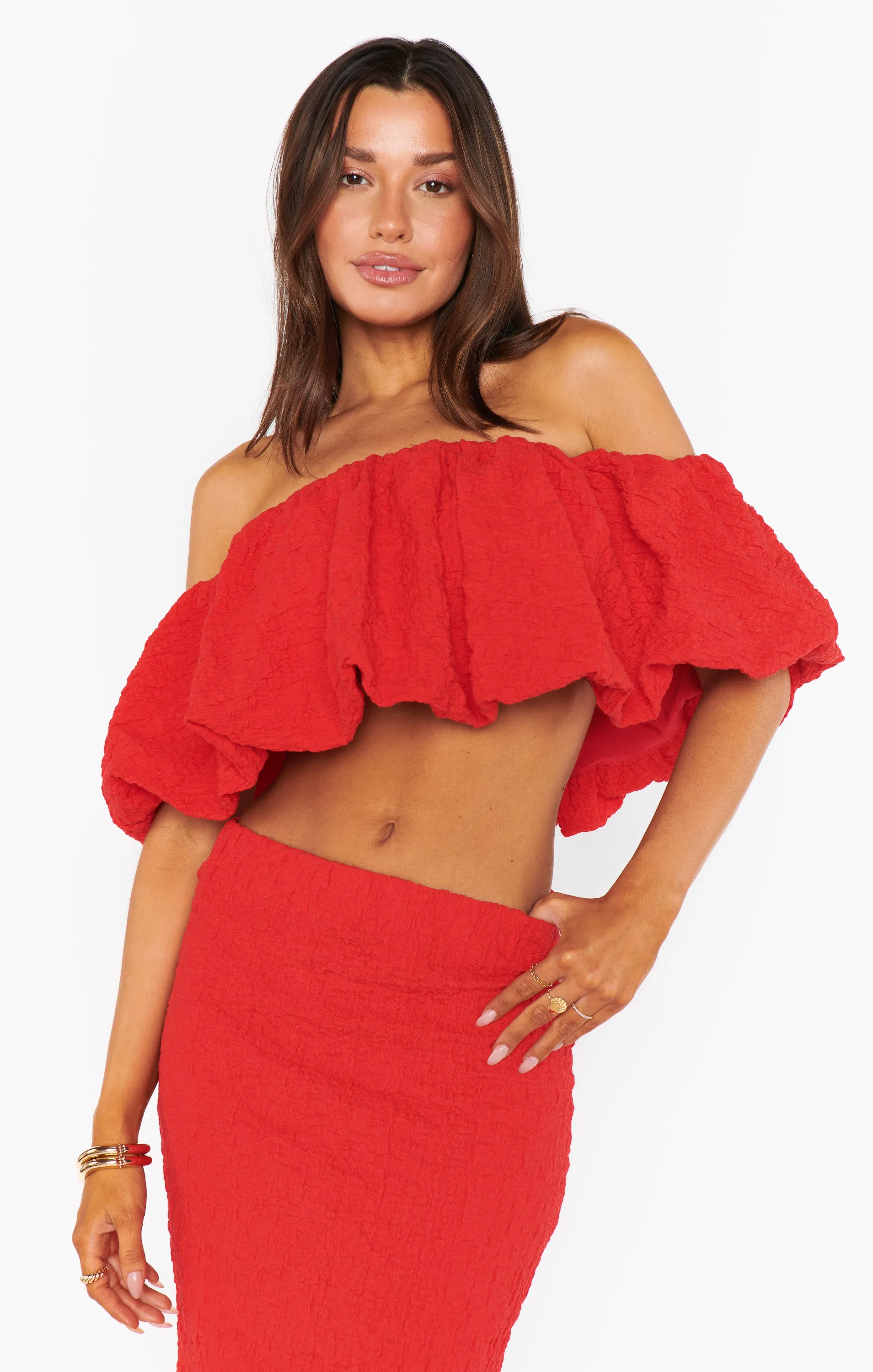 Maria Top ~ Red Scrunch