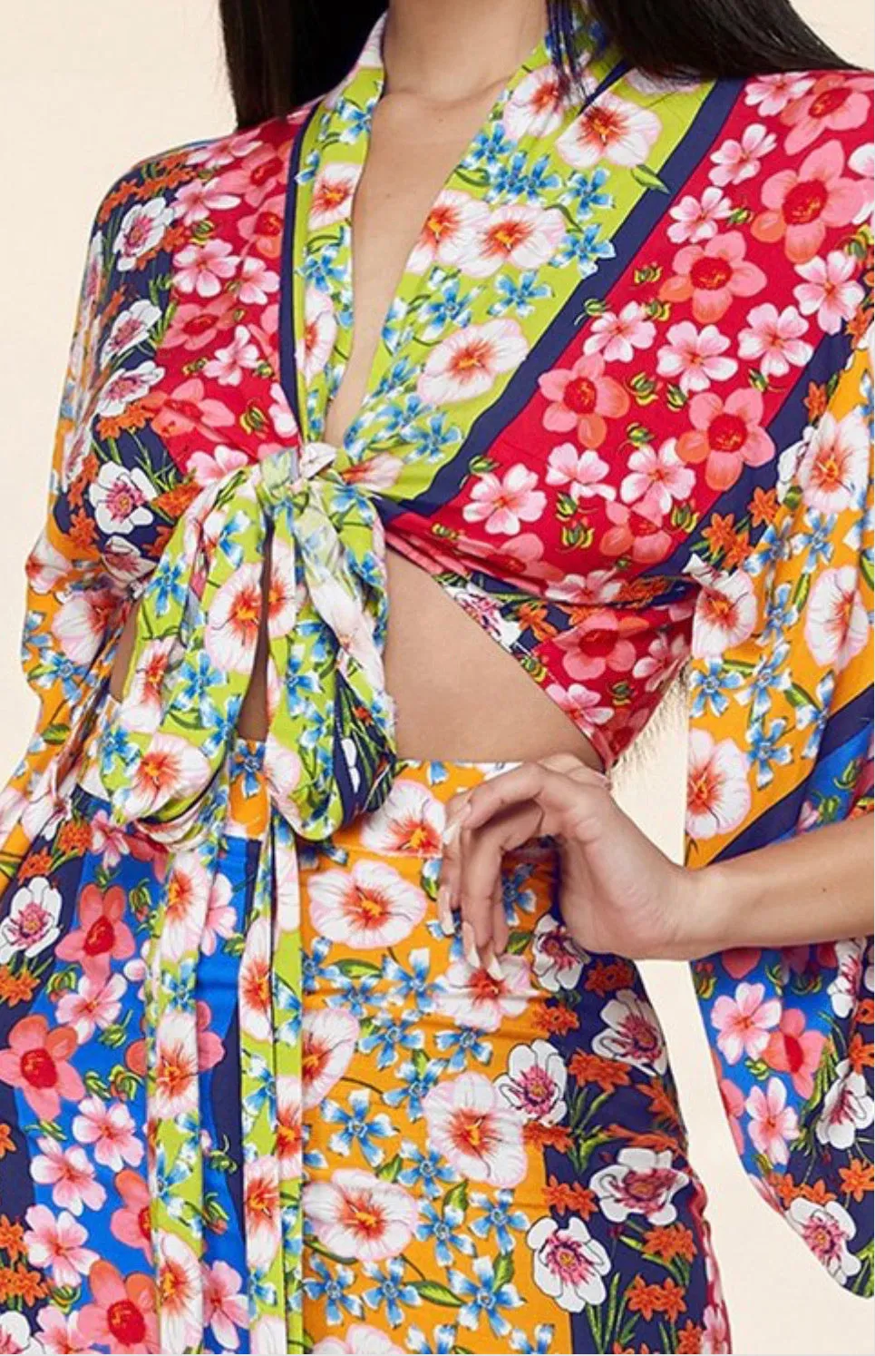 Mauritius Nights Maxi skirt with Split Crop Set